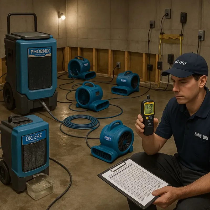Structural Drying and Dehumidification process in Gladstone, NJ